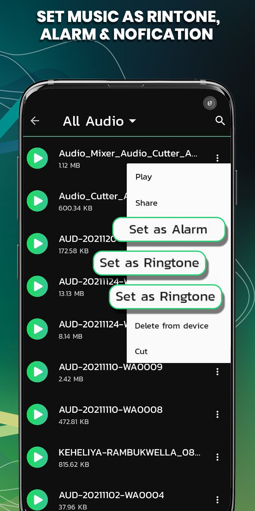اسکرین شات 7 برنامه Ringdroid- MP3 Cutter Ringtone