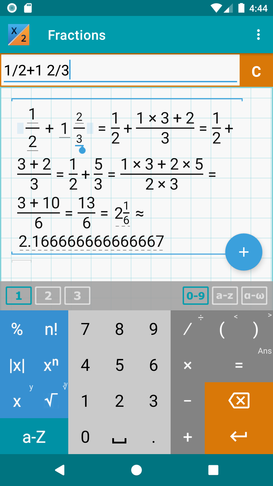 اسکرین شات 1 برنامه Fraction Calculator + Math