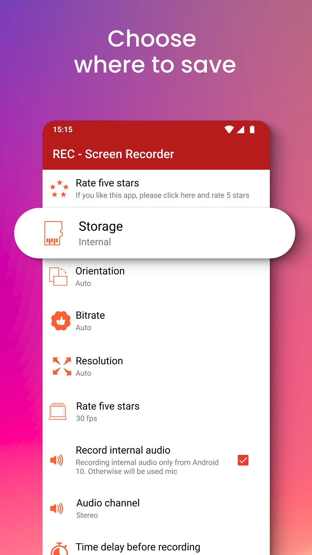اسکرین شات 5 برنامه REC - Screen | Video Recorder
