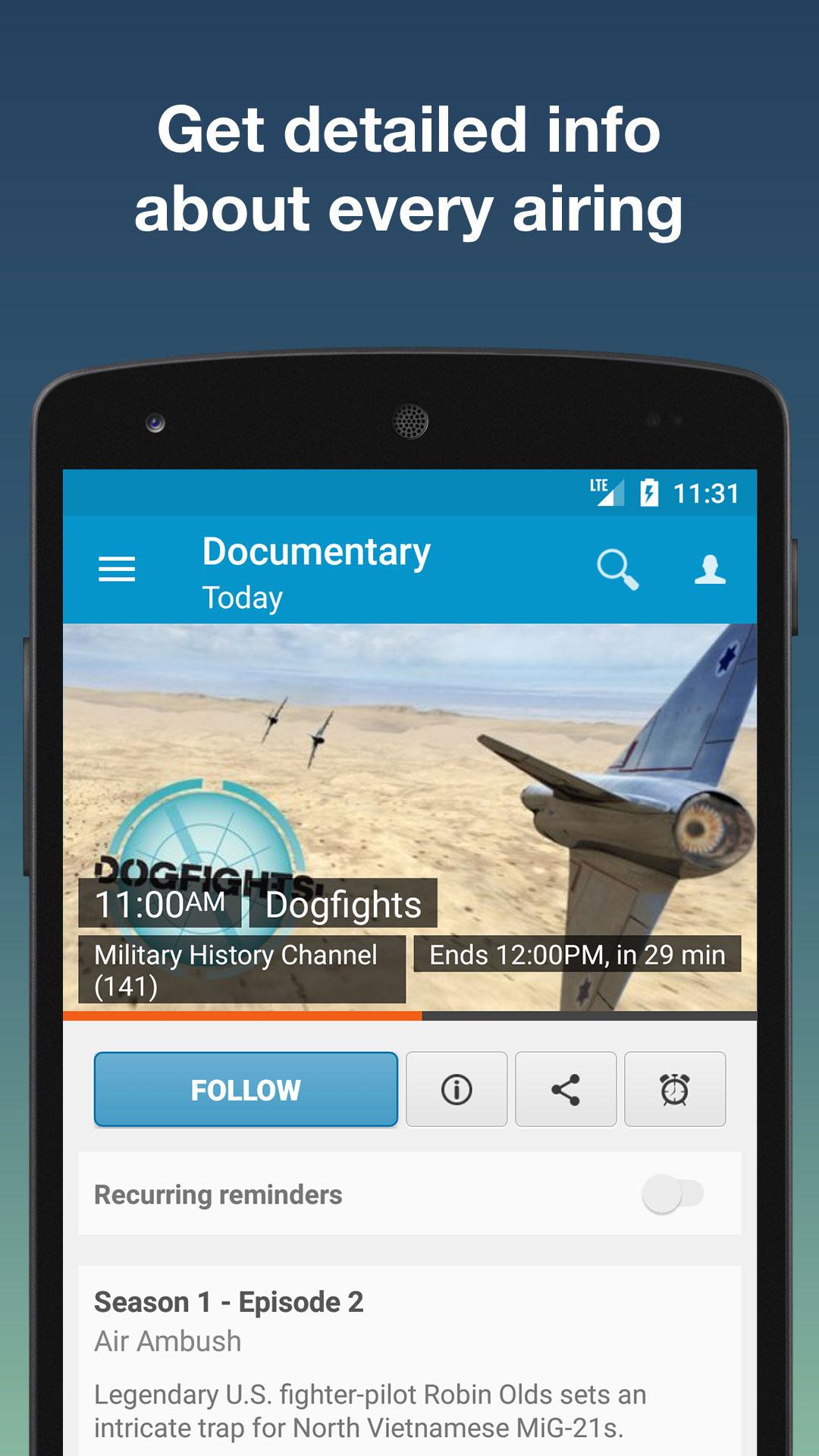 اسکرین شات 5 برنامه TV24: US TV Guide & Schedules