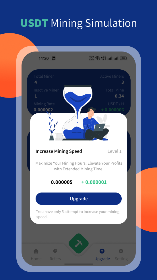 اسکرین شات 4 برنامه USDT Mining Simulation