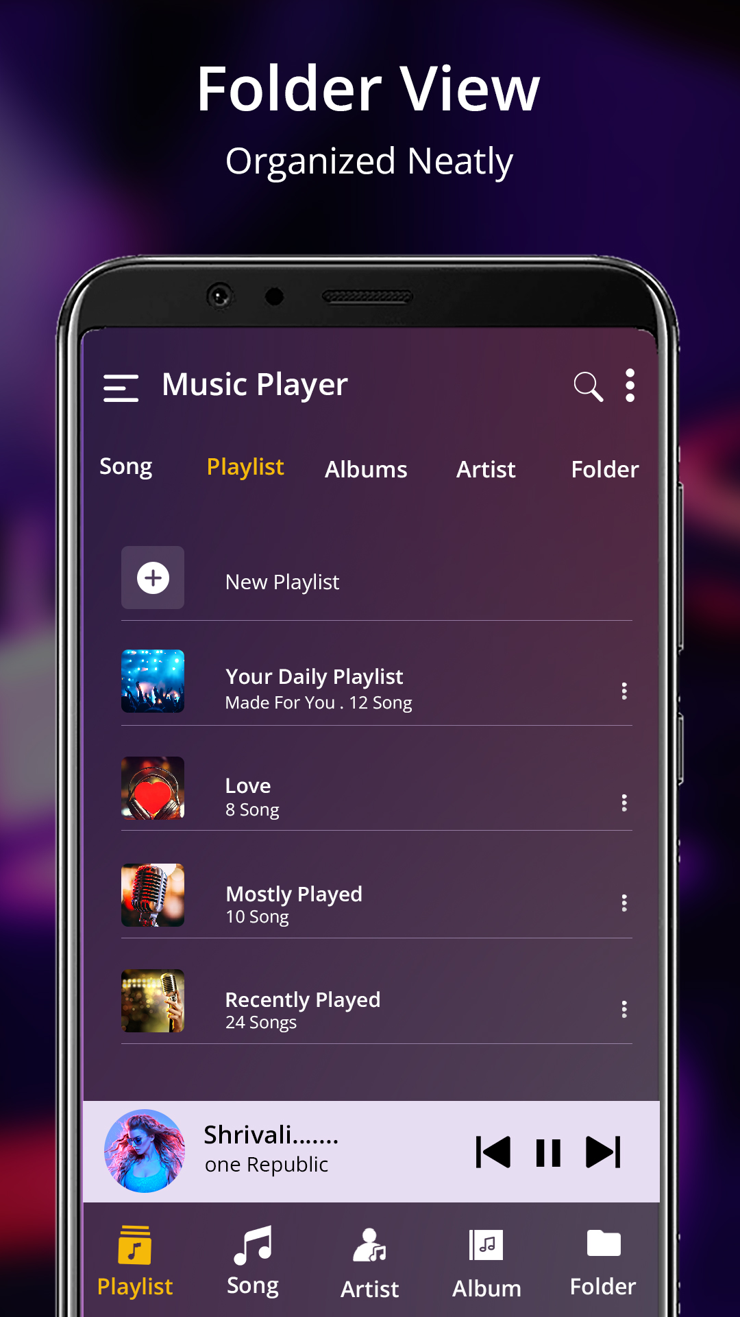 اسکرین شات 3 برنامه Music Player - MP3 Player