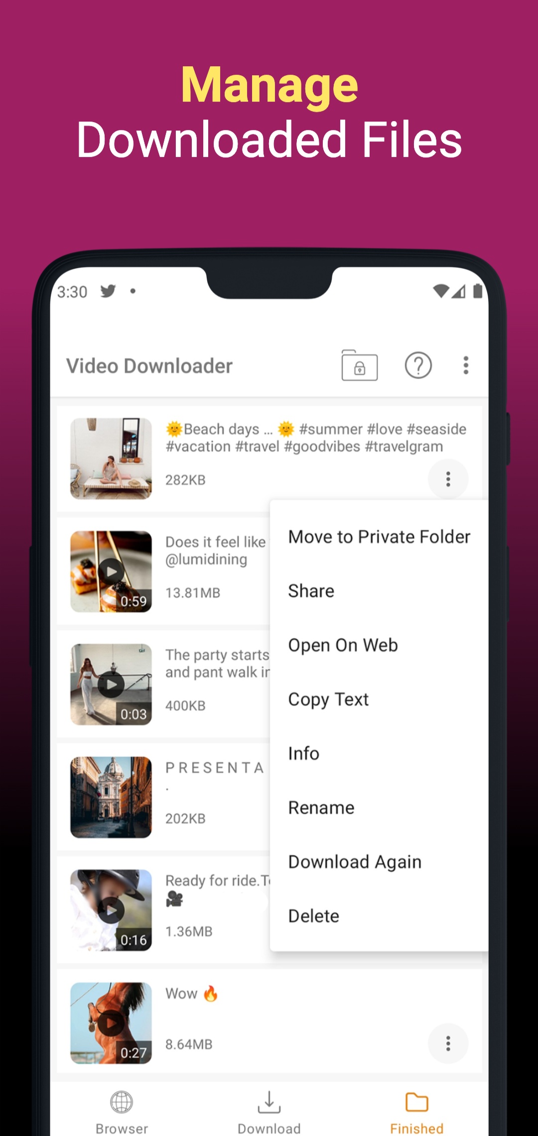 اسکرین شات 7 برنامه Video Downloader & Save Videos