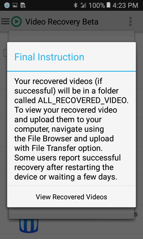 اسکرین شات 7 برنامه Video Recovery