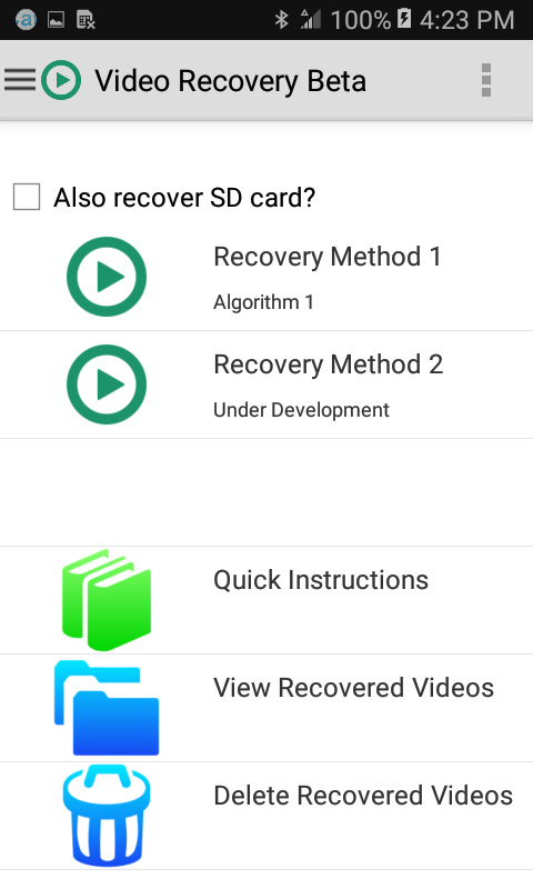 اسکرین شات 1 برنامه Video Recovery