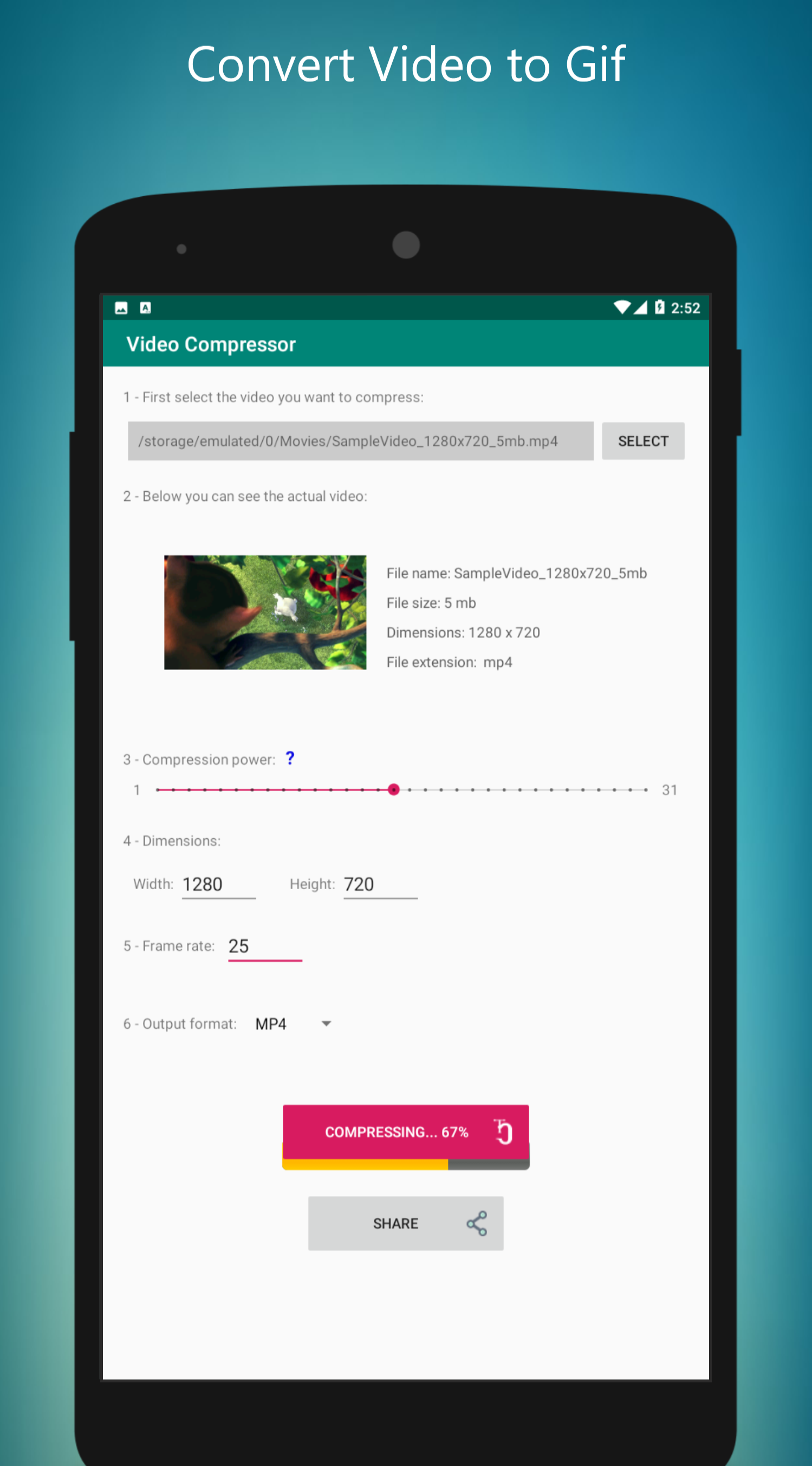 اسکرین شات 4 برنامه Video Compressor - Reduce Vide