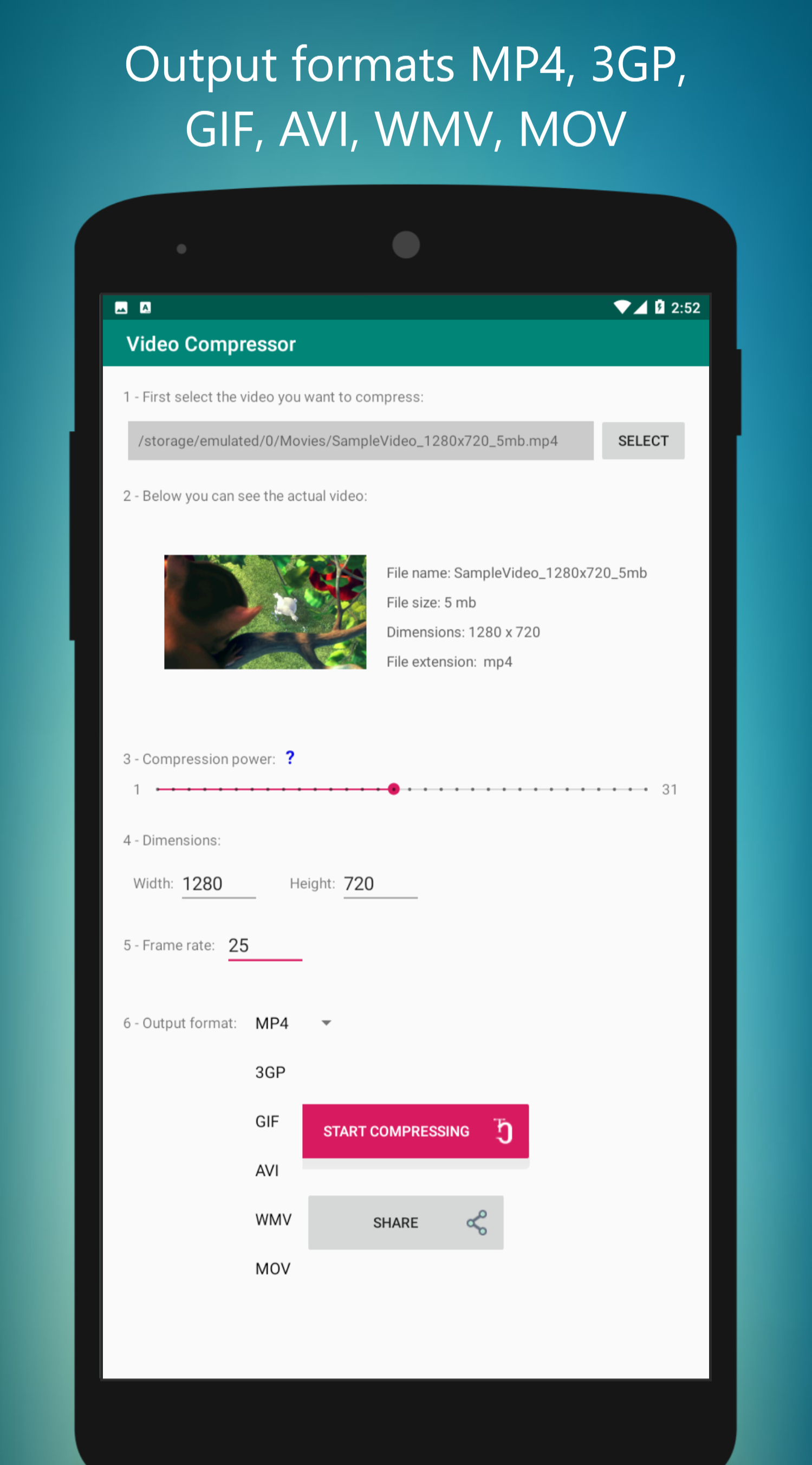 اسکرین شات 3 برنامه Video Compressor - Reduce Vide
