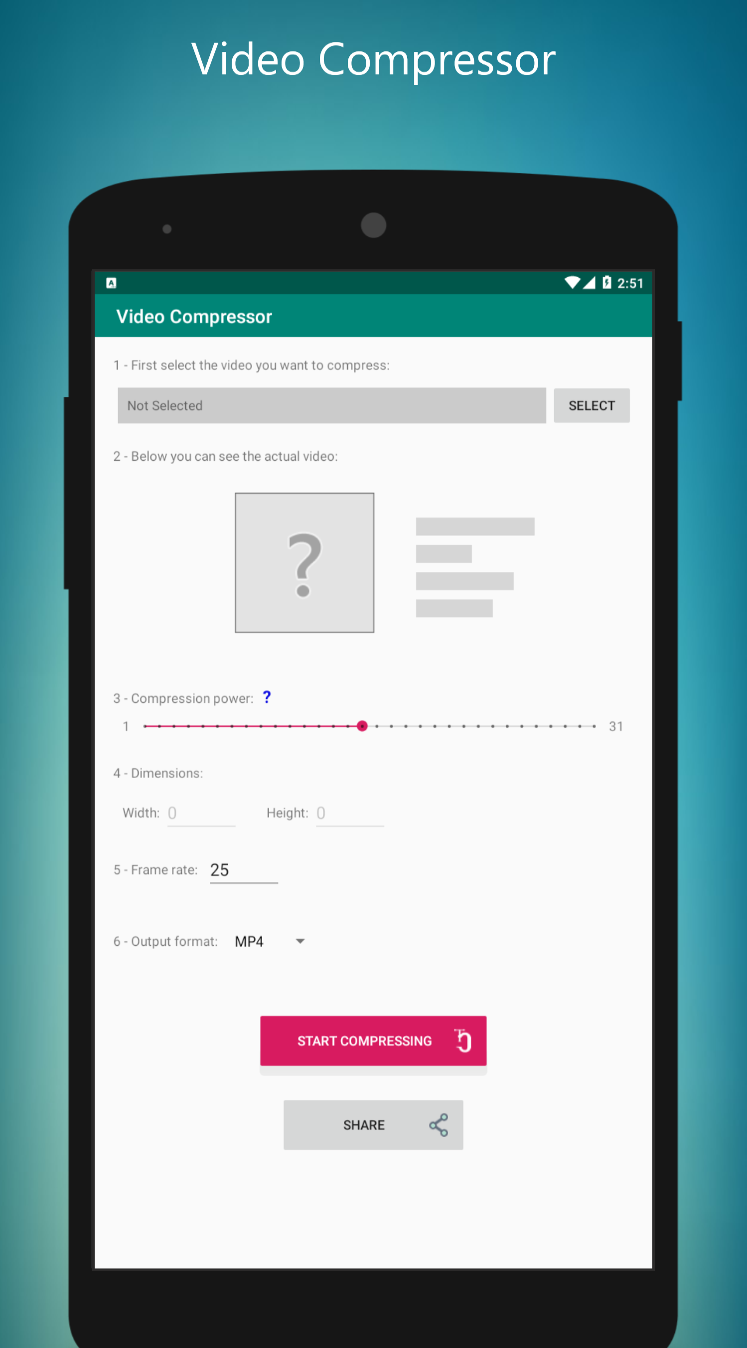اسکرین شات 1 برنامه Video Compressor - Reduce Vide