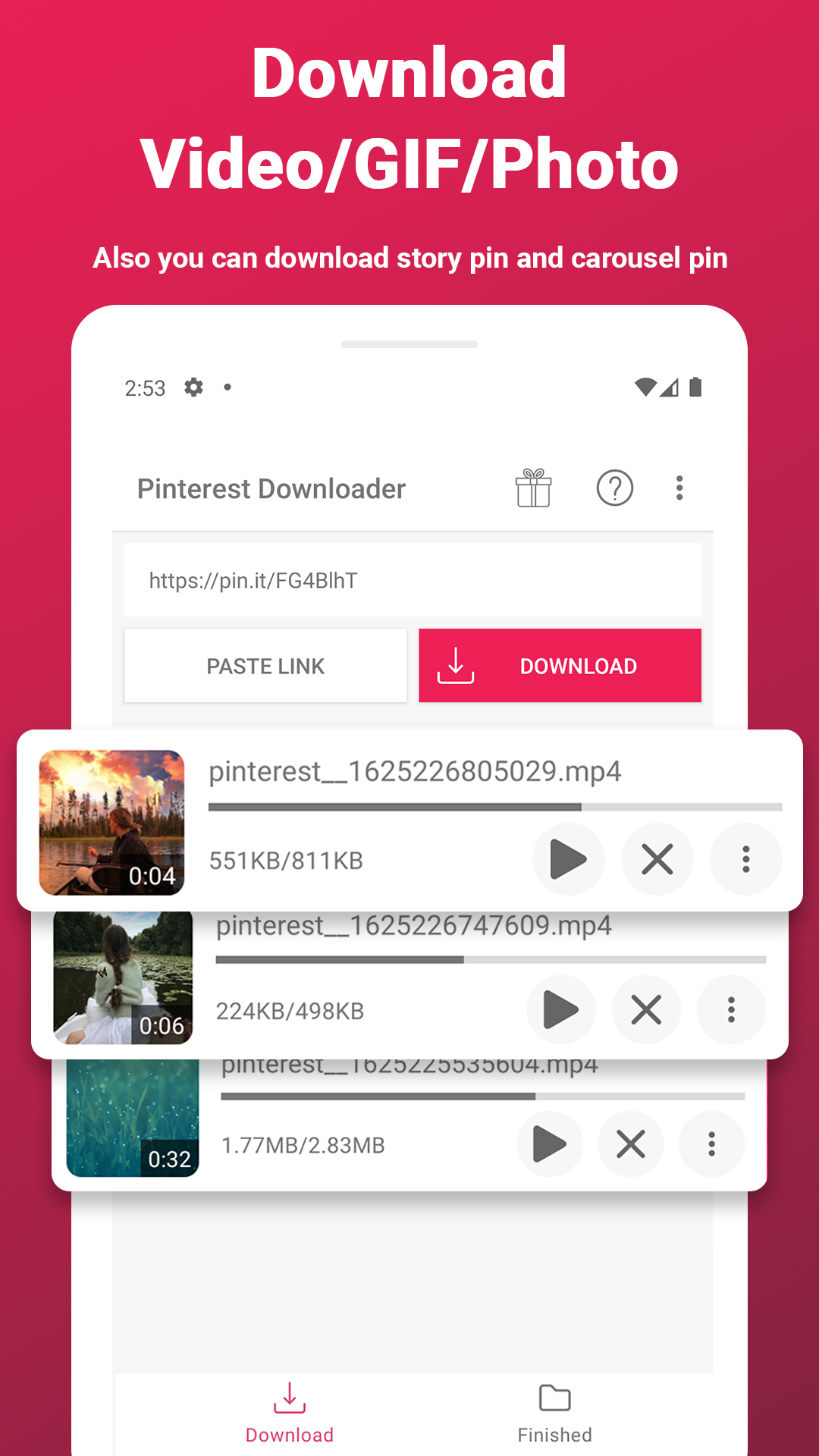 اسکرین شات 1 برنامه Video Downloader For Pinterest