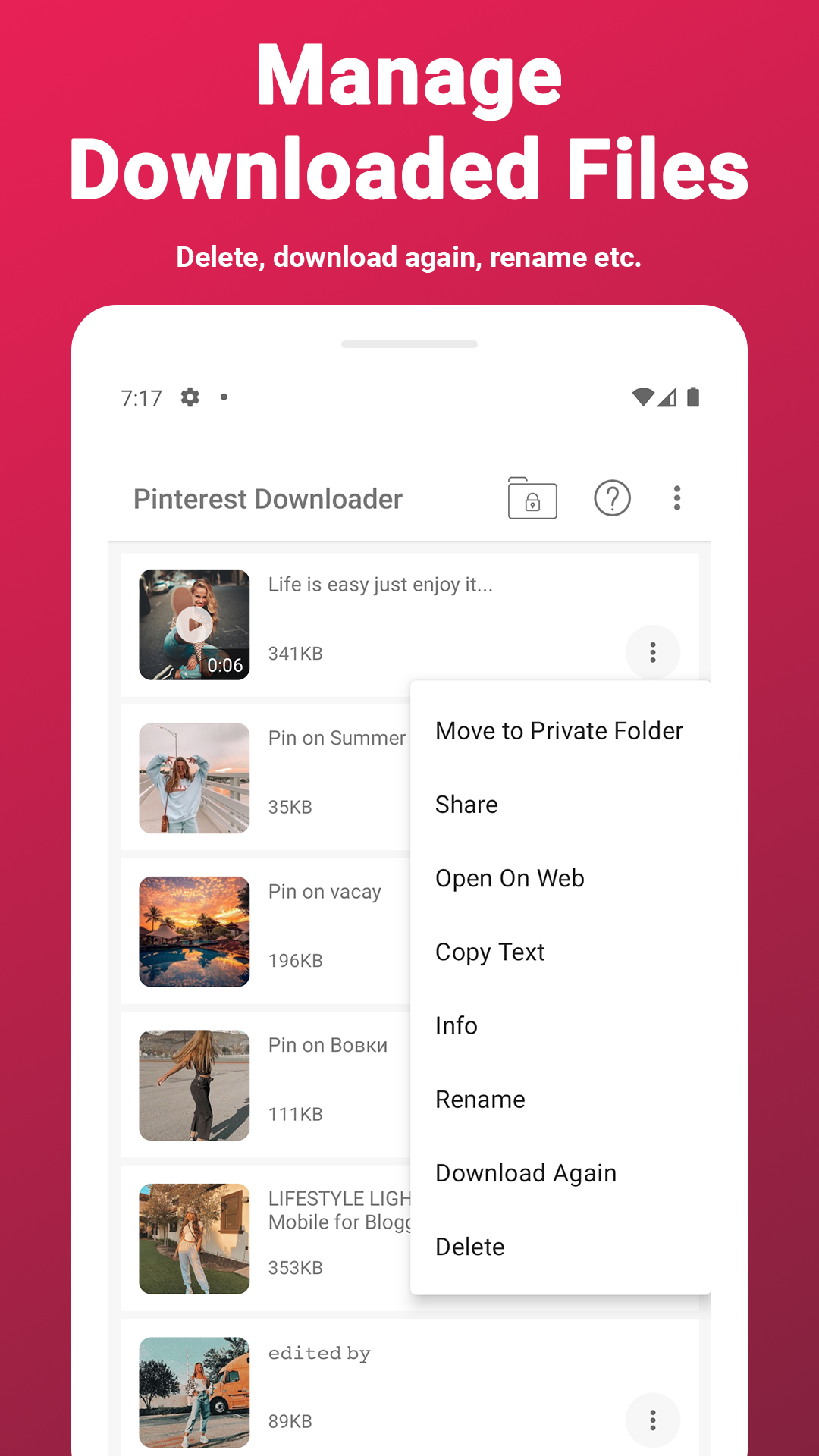 اسکرین شات 4 برنامه Video Downloader For Pinterest