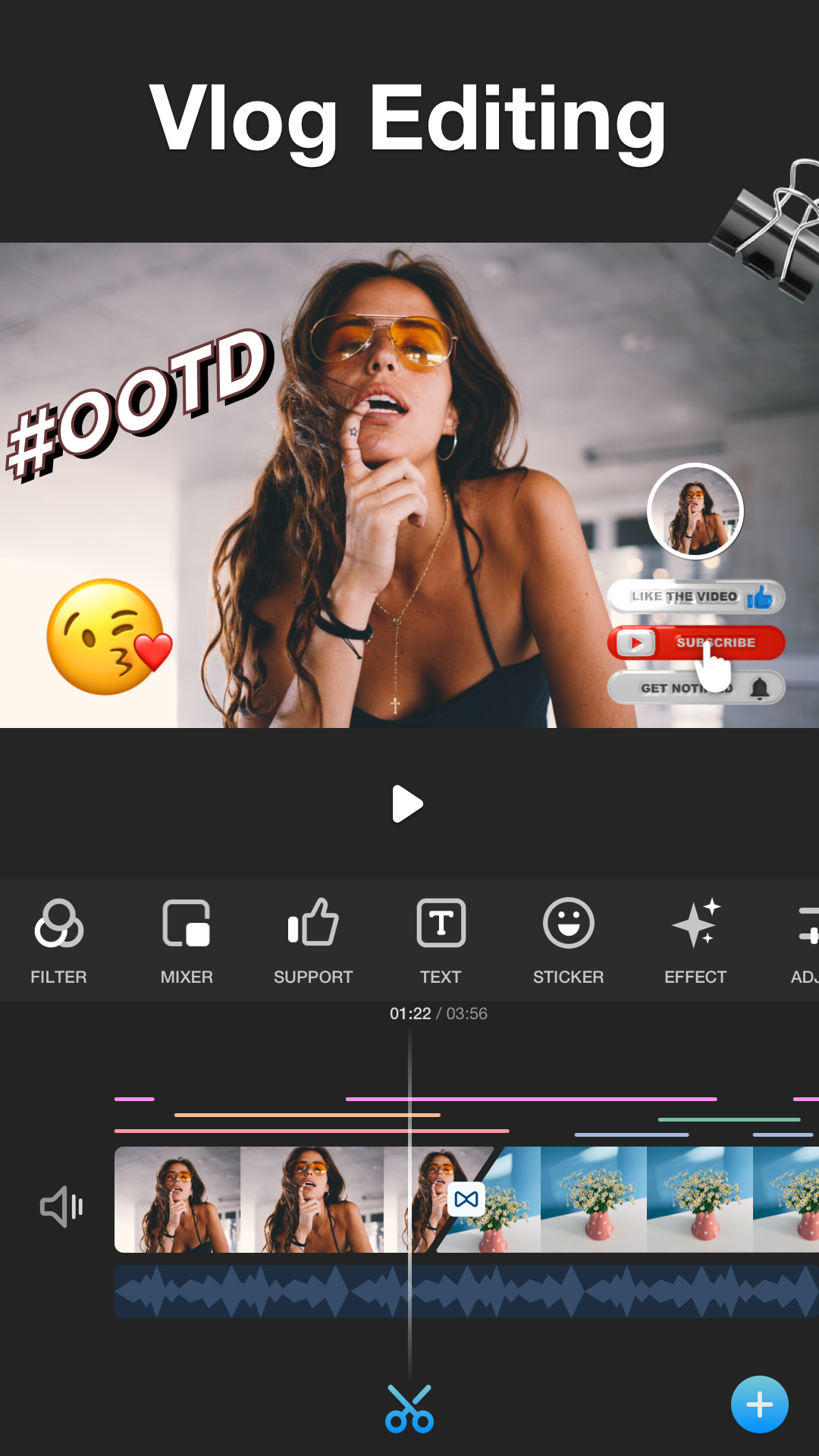 اسکرین شات 1 برنامه Vlog video editor maker: VlogU