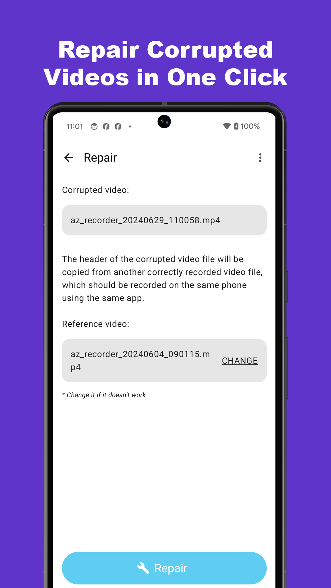 اسکرین شات 3 برنامه Video Fixer - VFixer