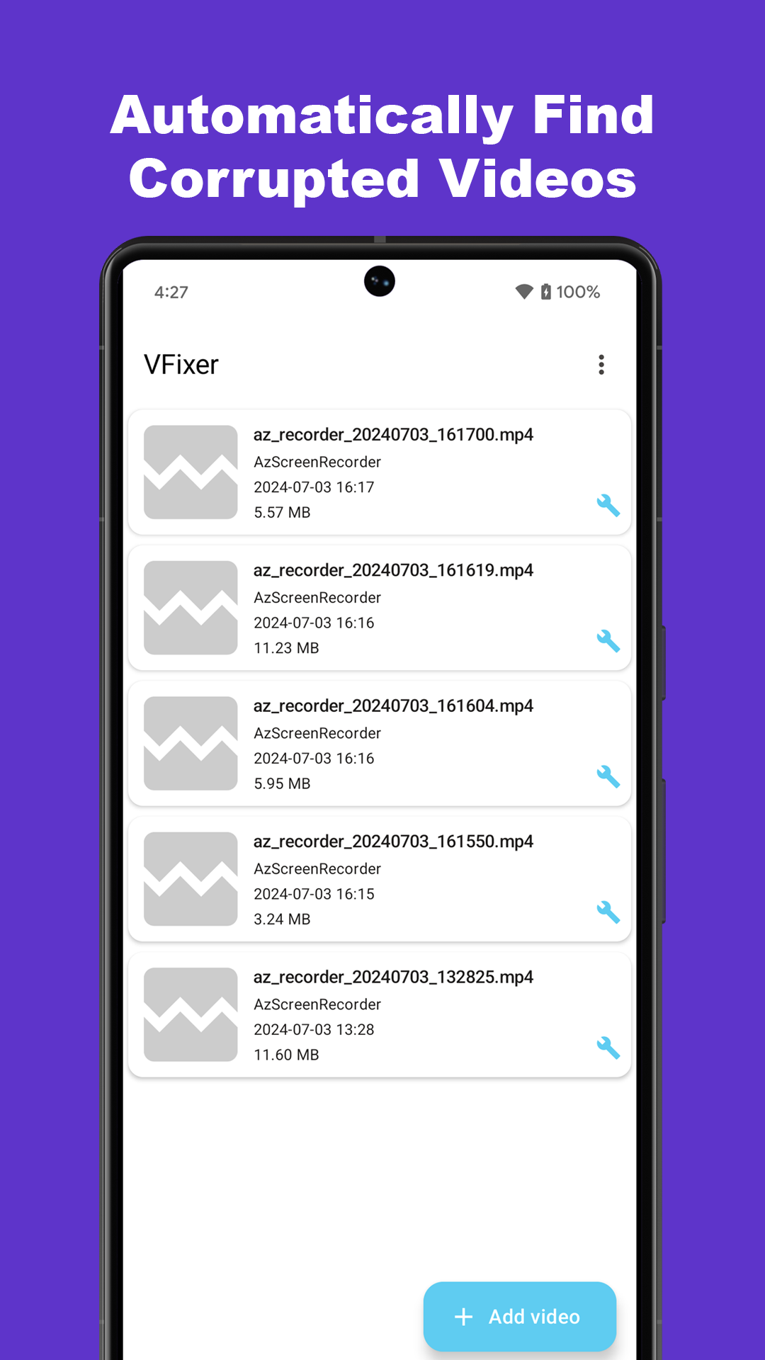 اسکرین شات 2 برنامه Video Fixer - VFixer