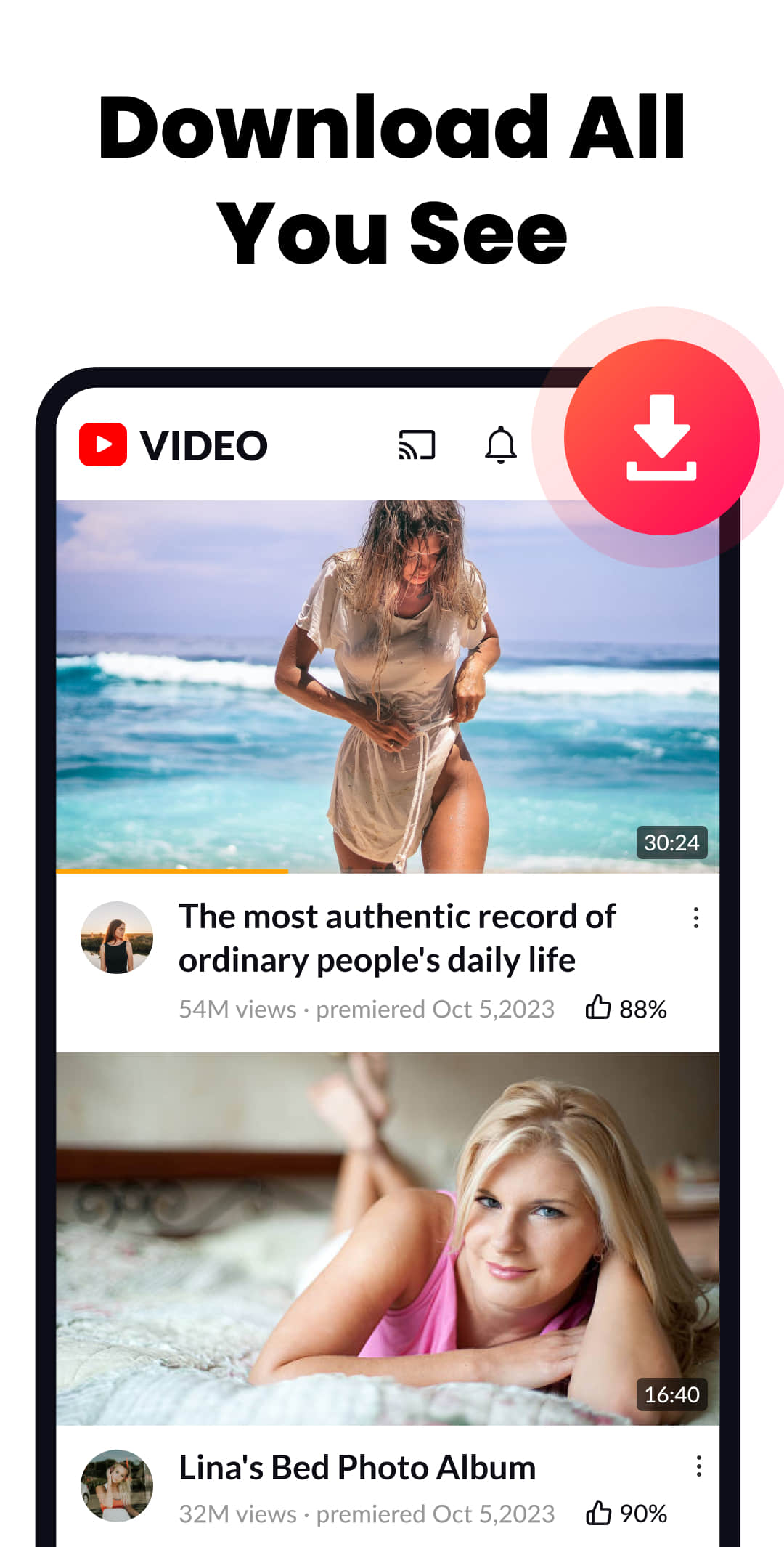 اسکرین شات 2 برنامه All Video Downloader & Player