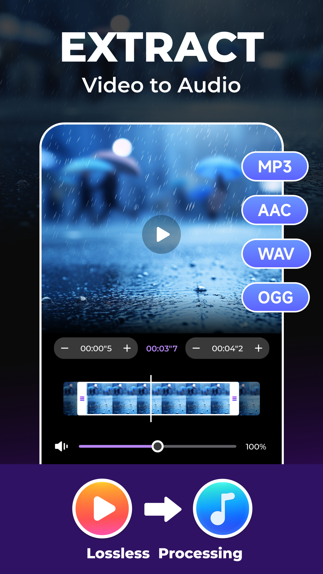 اسکرین شات 2 برنامه Video to MP3 - Media Converter