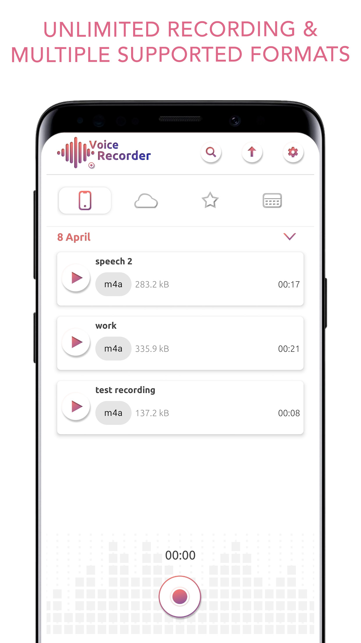 اسکرین شات 1 برنامه Voice Recorder and Editor App
