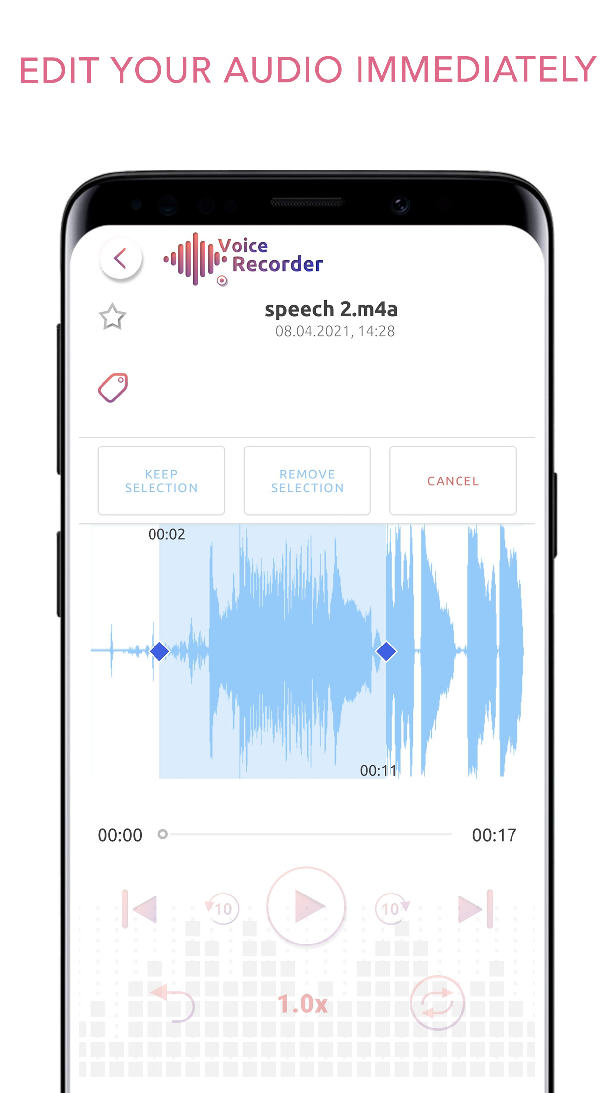 اسکرین شات 2 برنامه Voice Recorder and Editor App