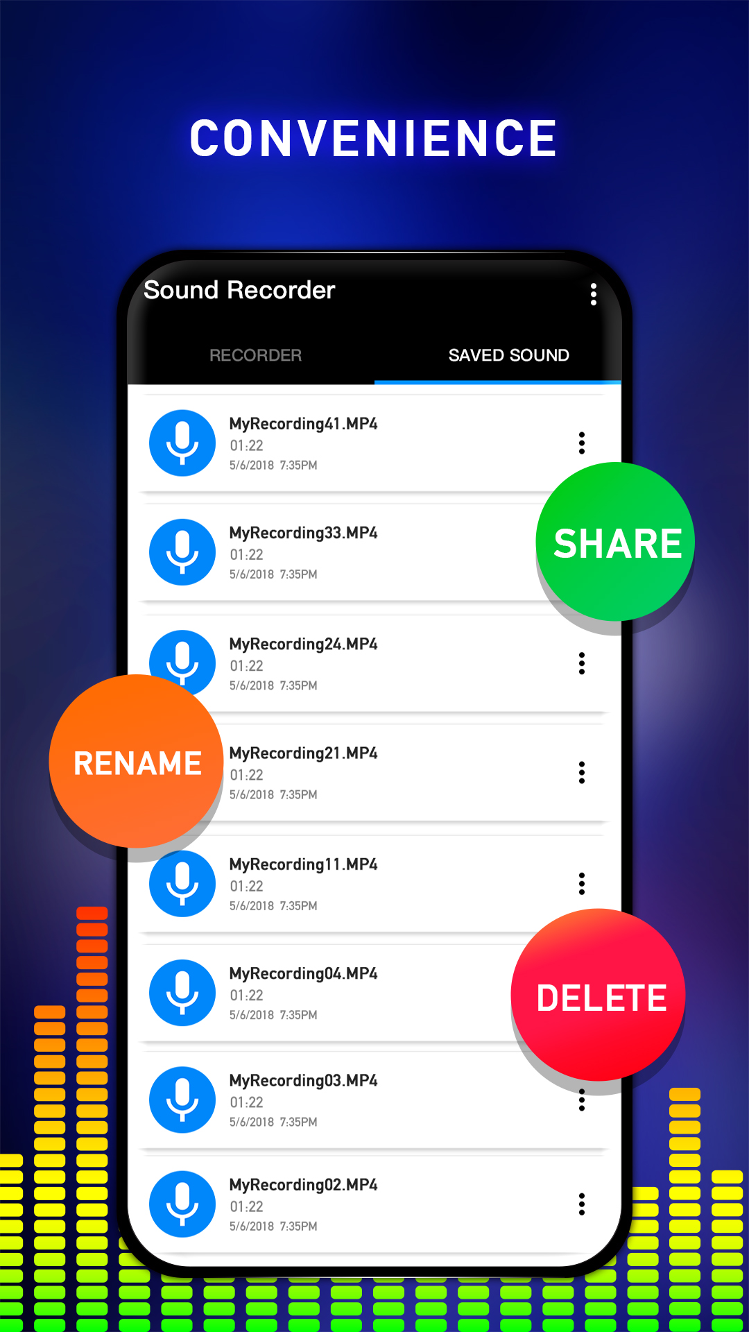 اسکرین شات 5 برنامه Voice Recorder: Sound Recorder