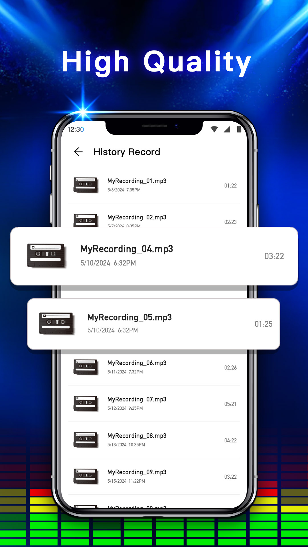 اسکرین شات 2 برنامه Voice Recorder: Audio Recorder