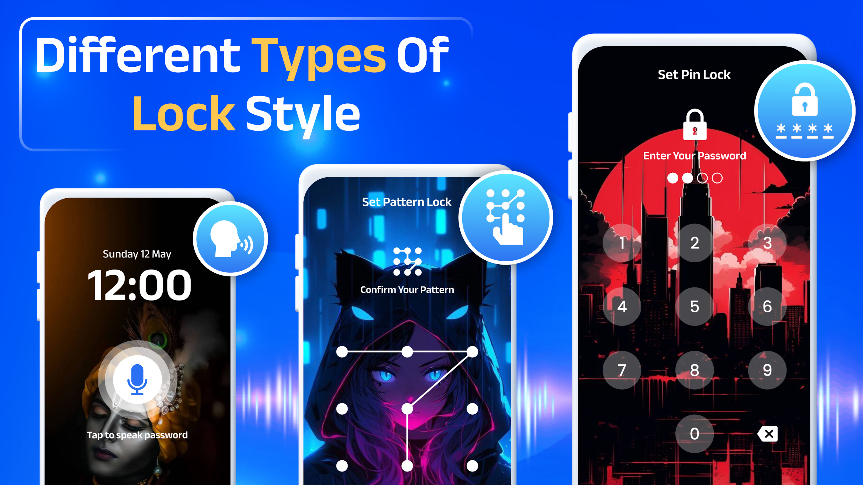 اسکرین شات 2 برنامه Voice Screen Lock : Speak Lock