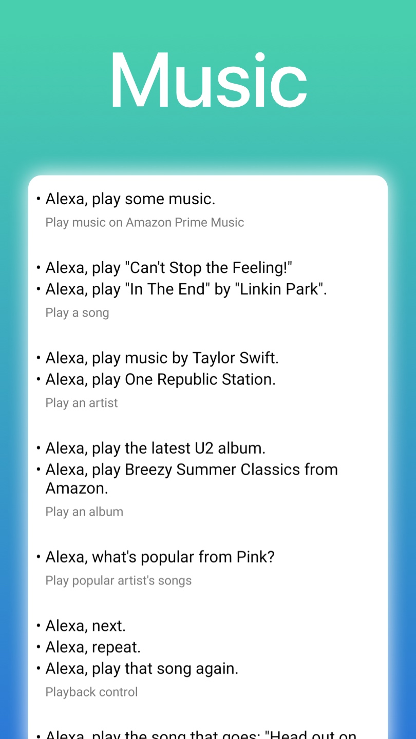 اسکرین شات 2 برنامه Commands for Alexa