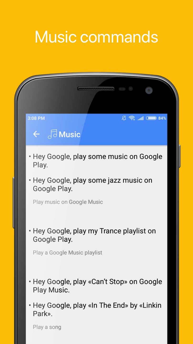 اسکرین شات 2 برنامه Commands for Google Assistant