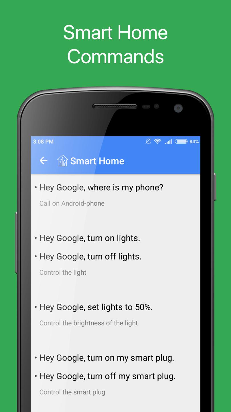اسکرین شات 3 برنامه Commands for Google Assistant