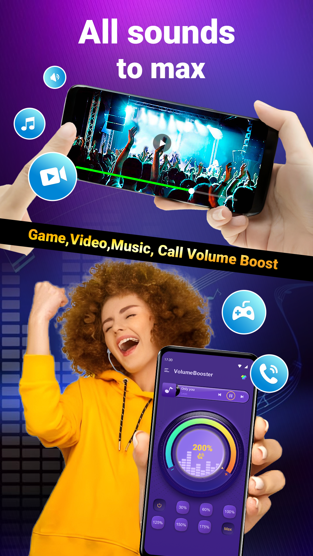اسکرین شات 6 برنامه Volume Booster - Sound Booster