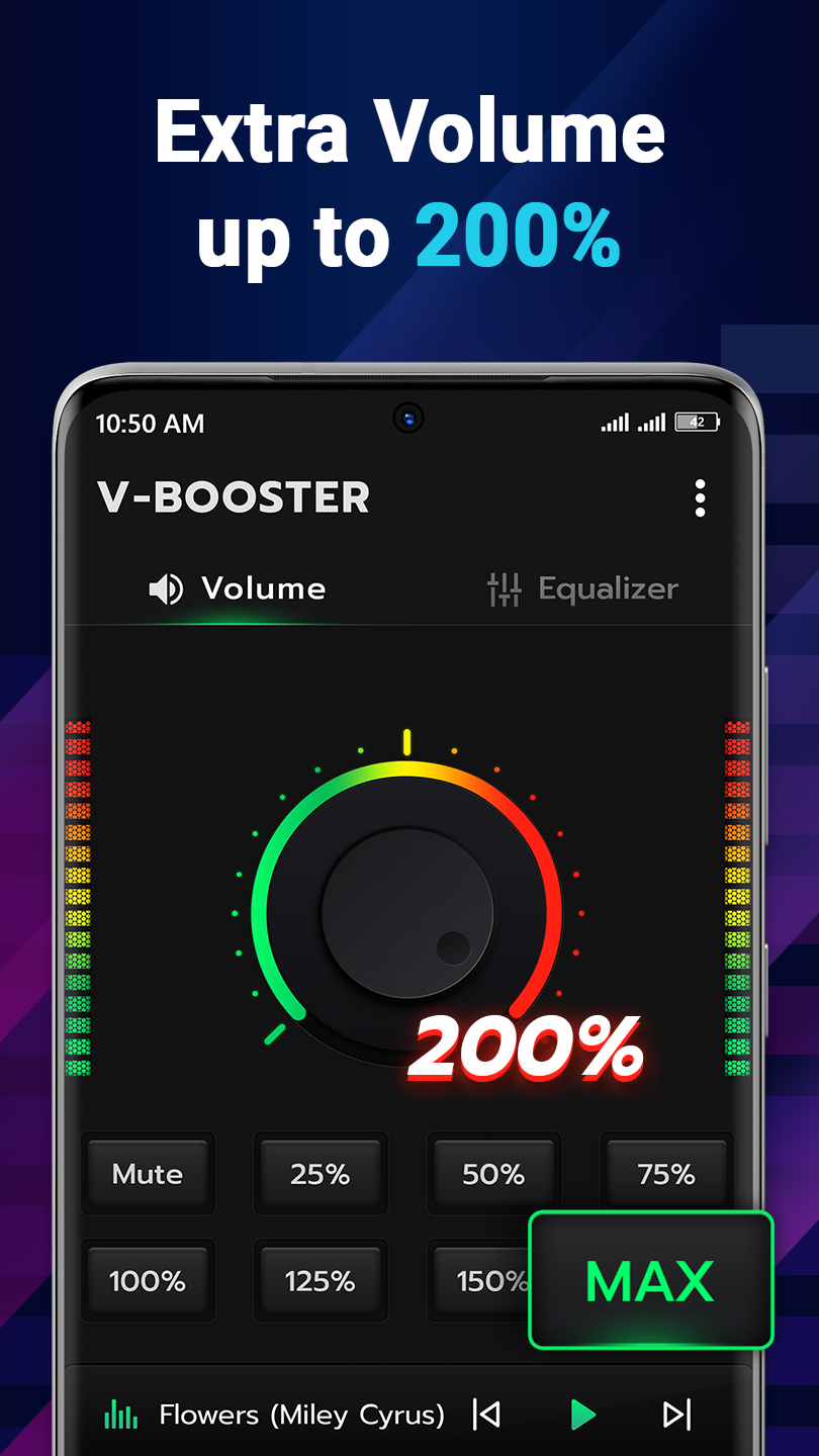 اسکرین شات 2 برنامه Volume Booster - Bass Booster