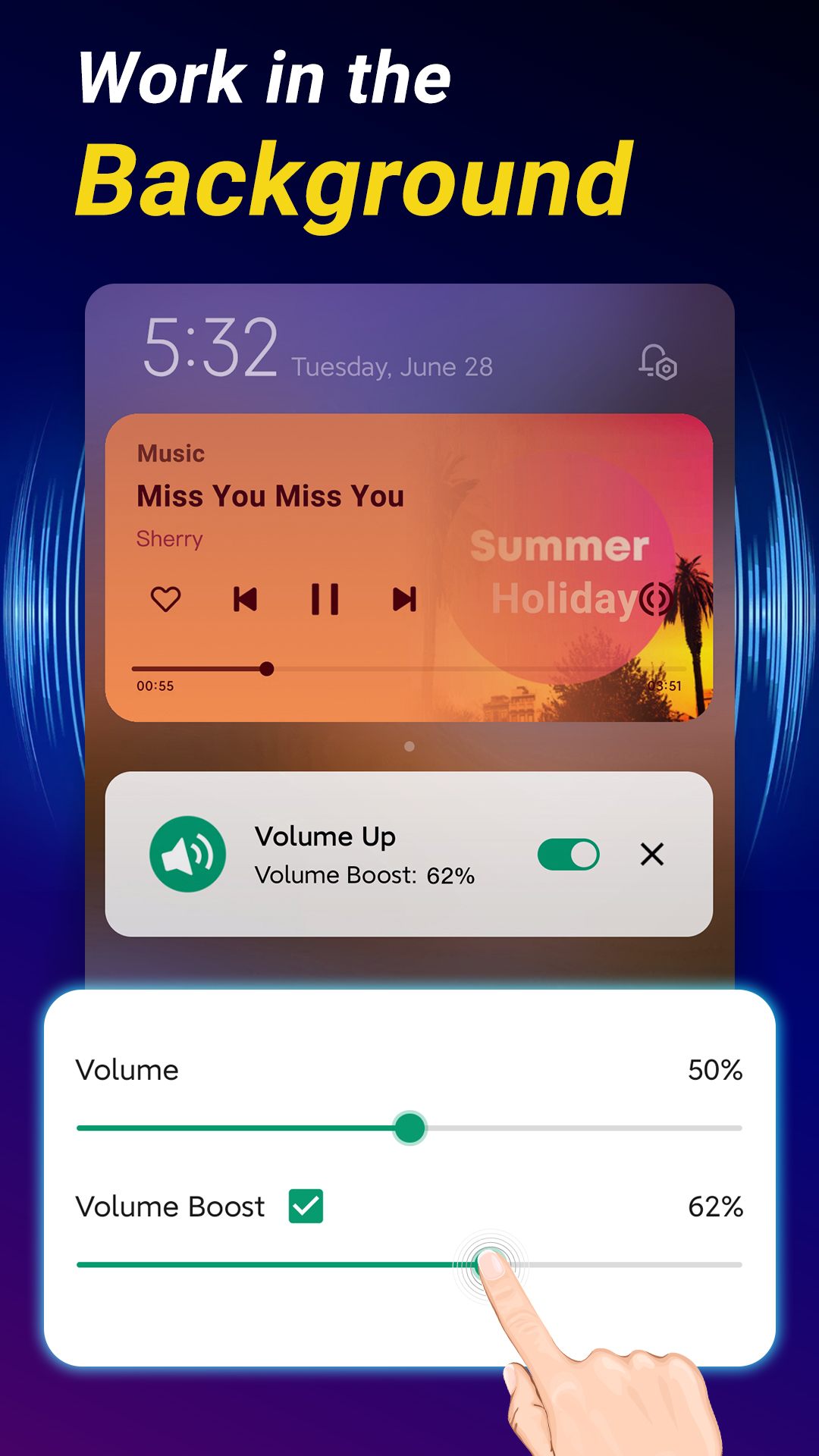 اسکرین شات 1 برنامه Volume Booster - Sound Speaker