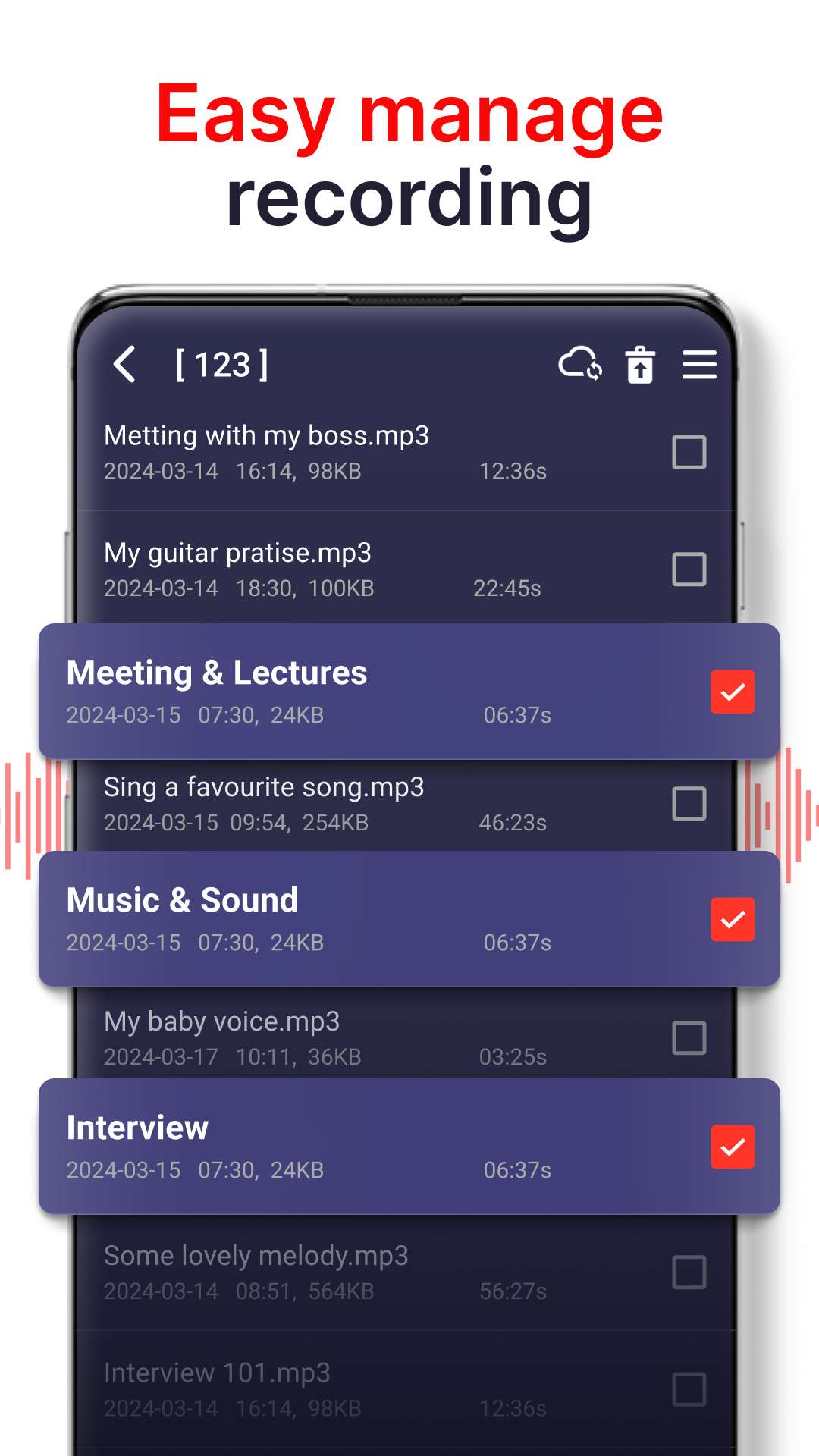 اسکرین شات 2 برنامه voice recorder