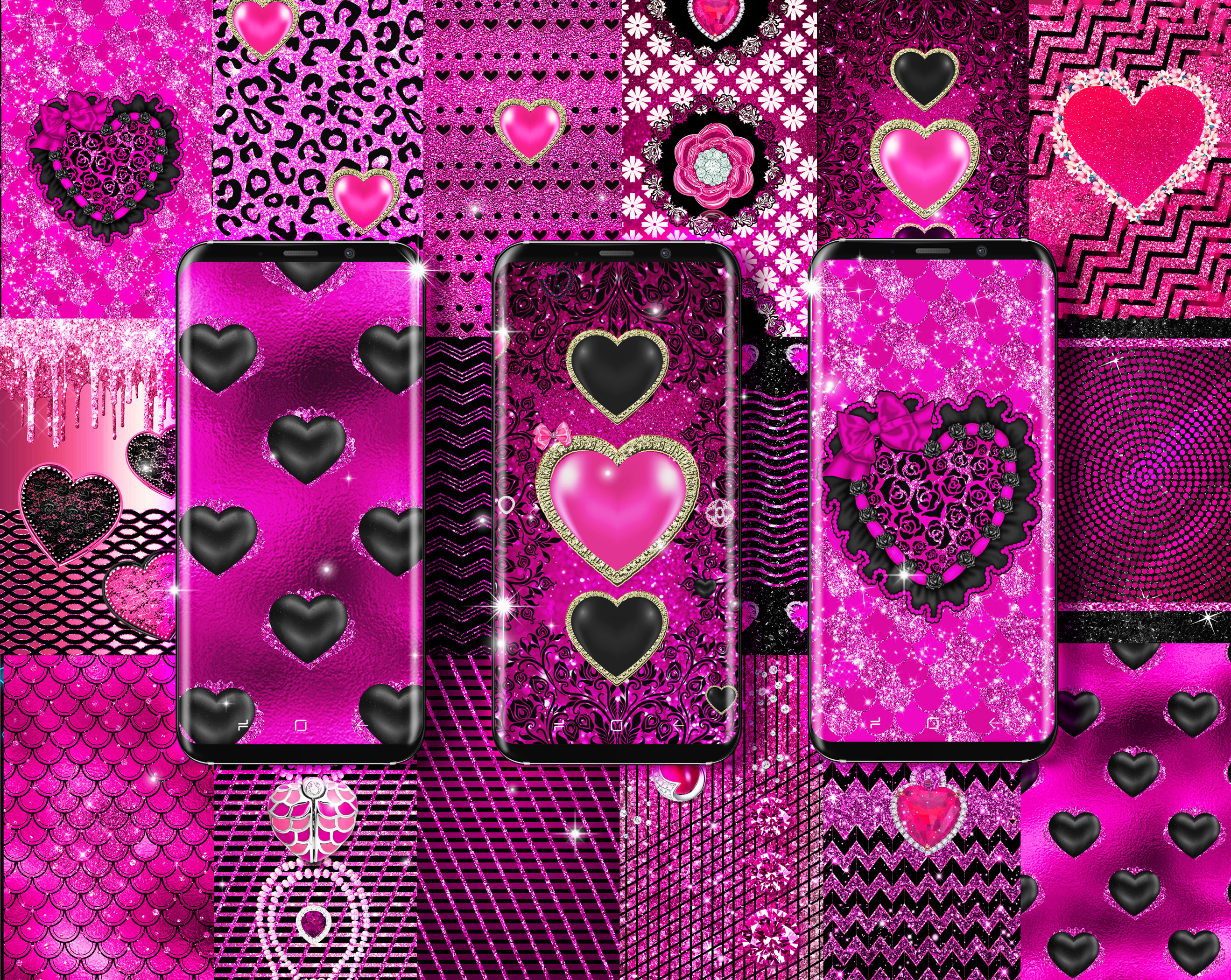 اسکرین شات 3 برنامه Black pink glitter wallpapers