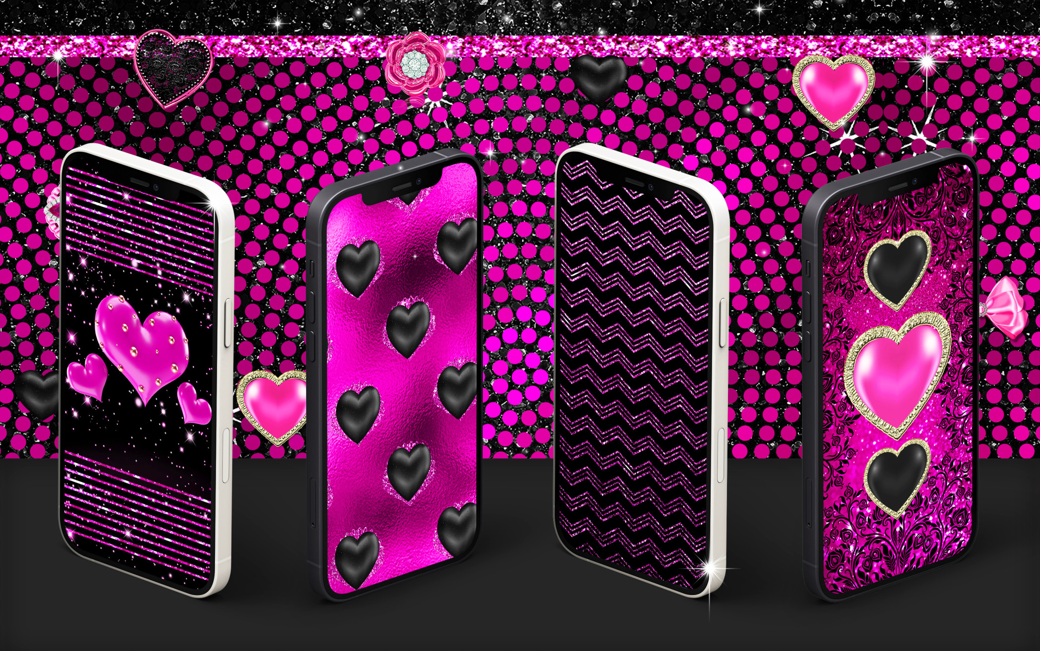 اسکرین شات 1 برنامه Black pink glitter wallpapers
