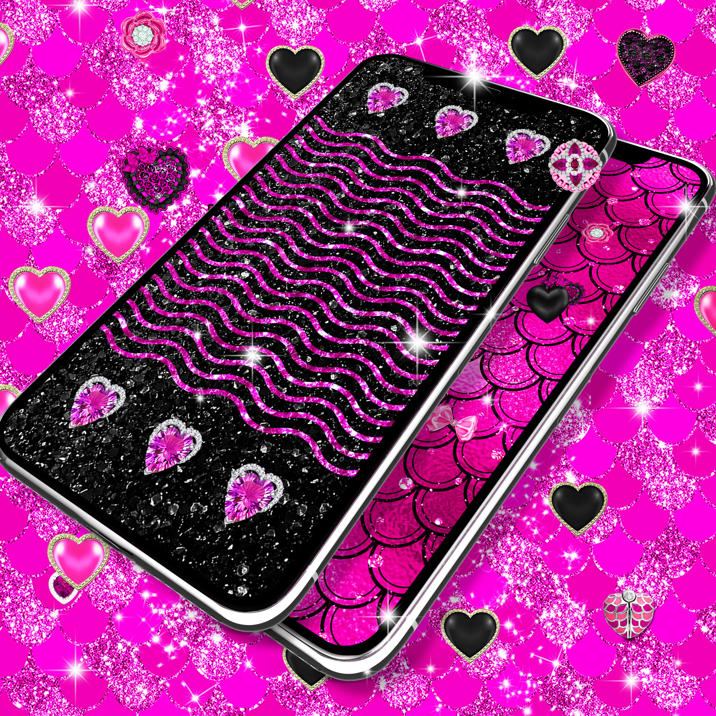 اسکرین شات 5 برنامه Black pink glitter wallpapers