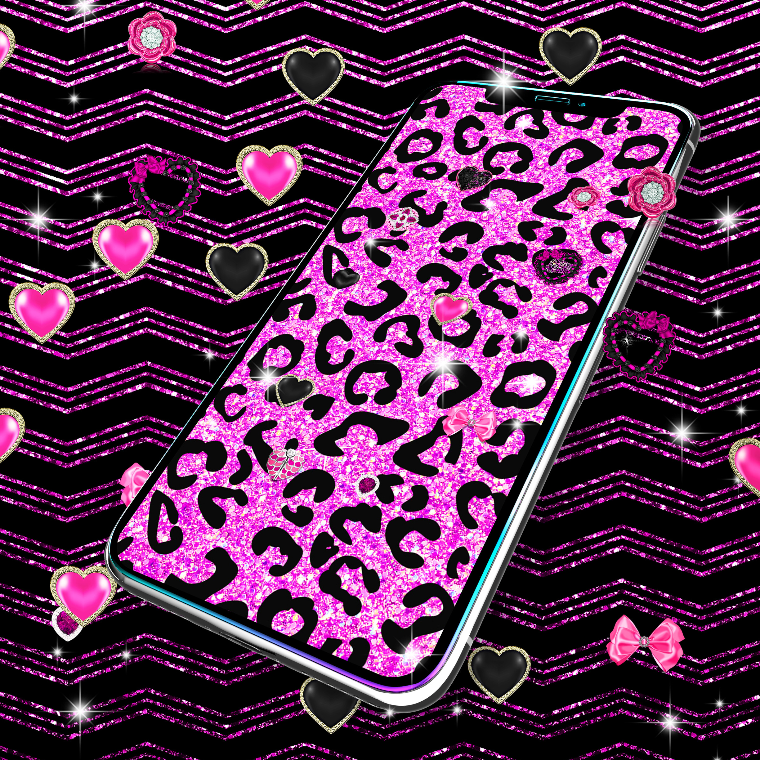 اسکرین شات 8 برنامه Black pink glitter wallpapers