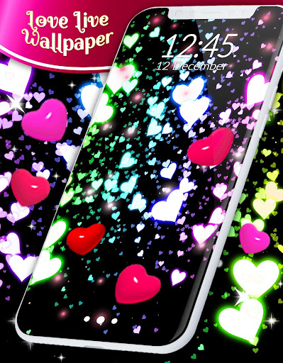 اسکرین شات 7 برنامه Love Hearts 4K Live Wallpaper