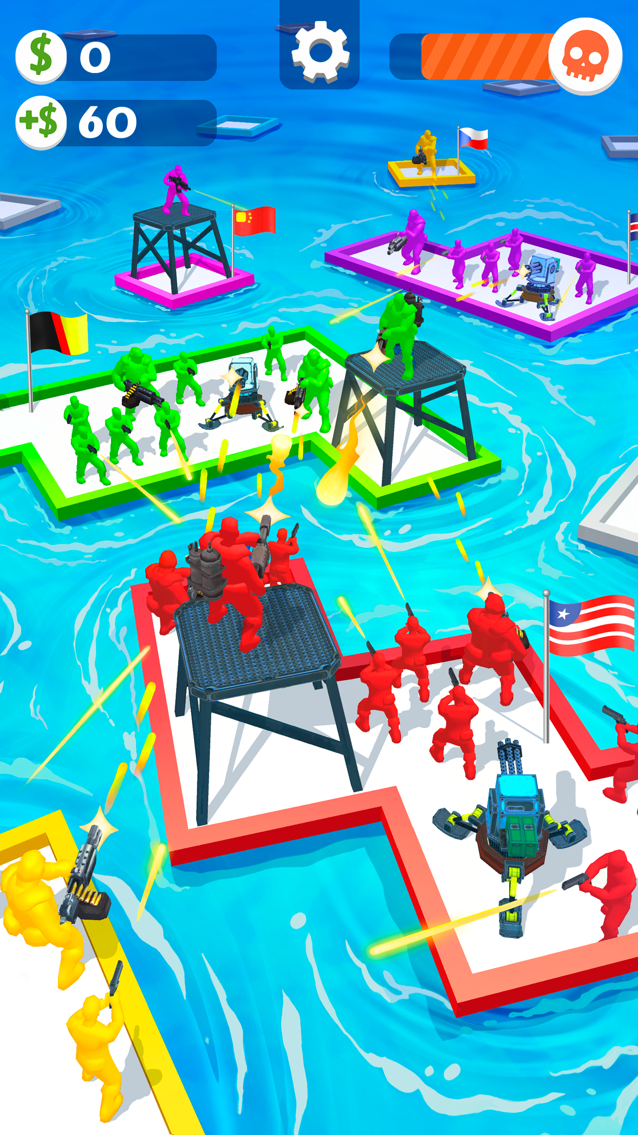 اسکرین شات 1 بازی War of Rafts: Crazy Sea Battle