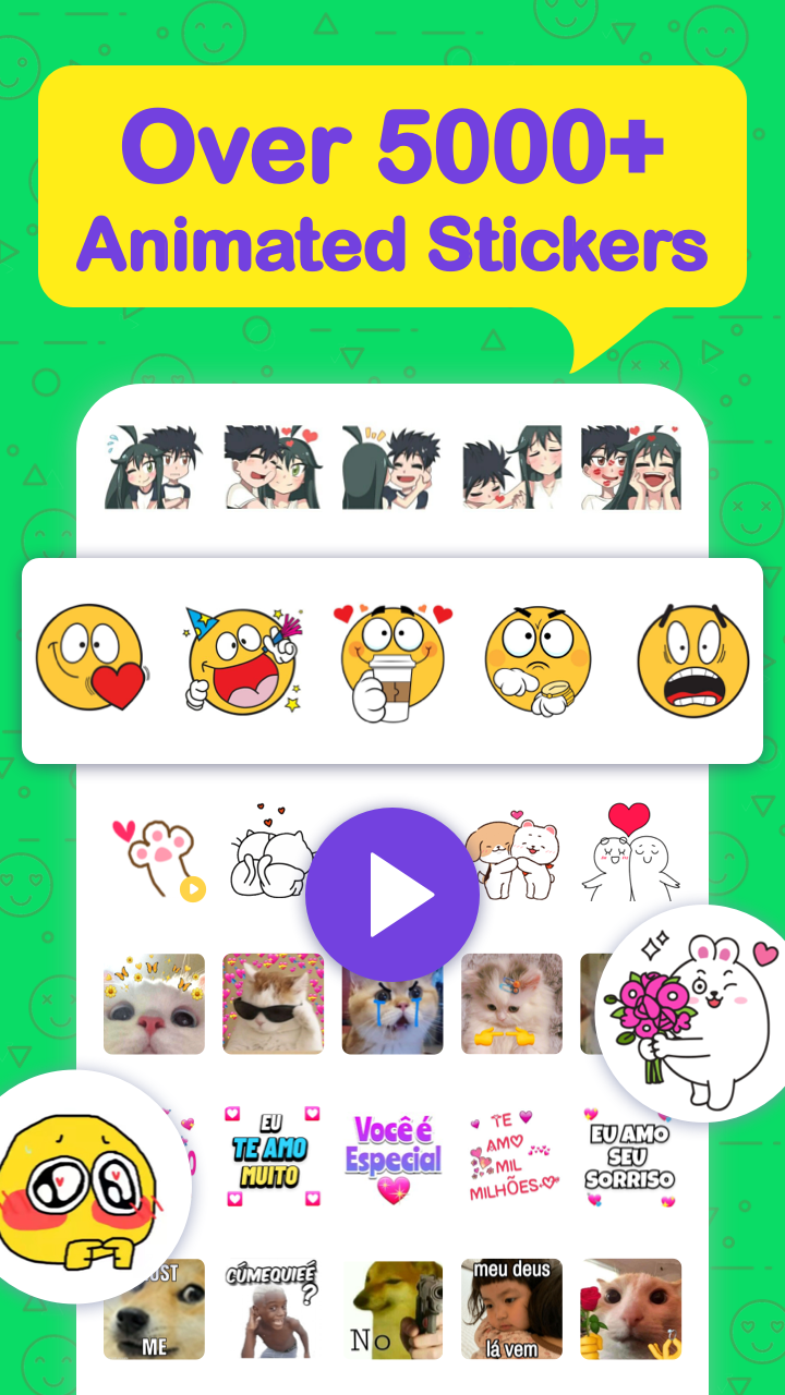اسکرین شات 1 برنامه Animated Emojis Sticker for WA