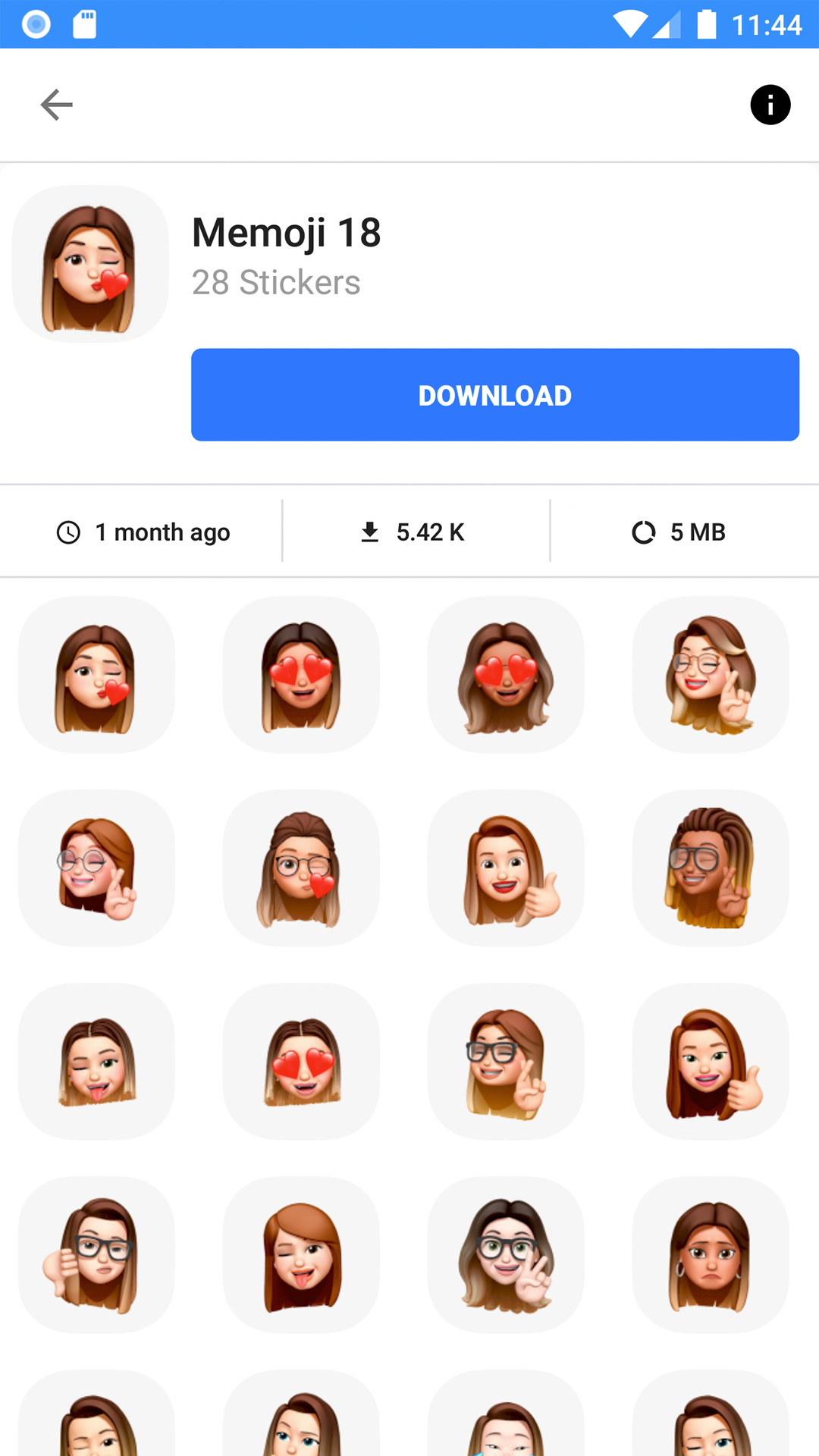 اسکرین شات 2 برنامه WASticker: Memoji Stickers
