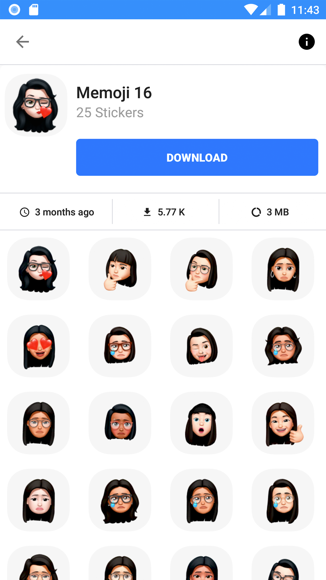 اسکرین شات 1 برنامه WASticker: Memoji Stickers