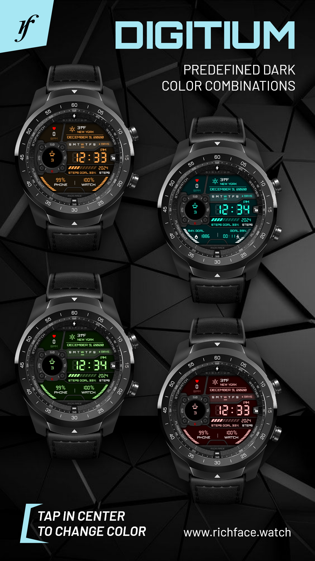 اسکرین شات 3 برنامه Digitium Watch Face