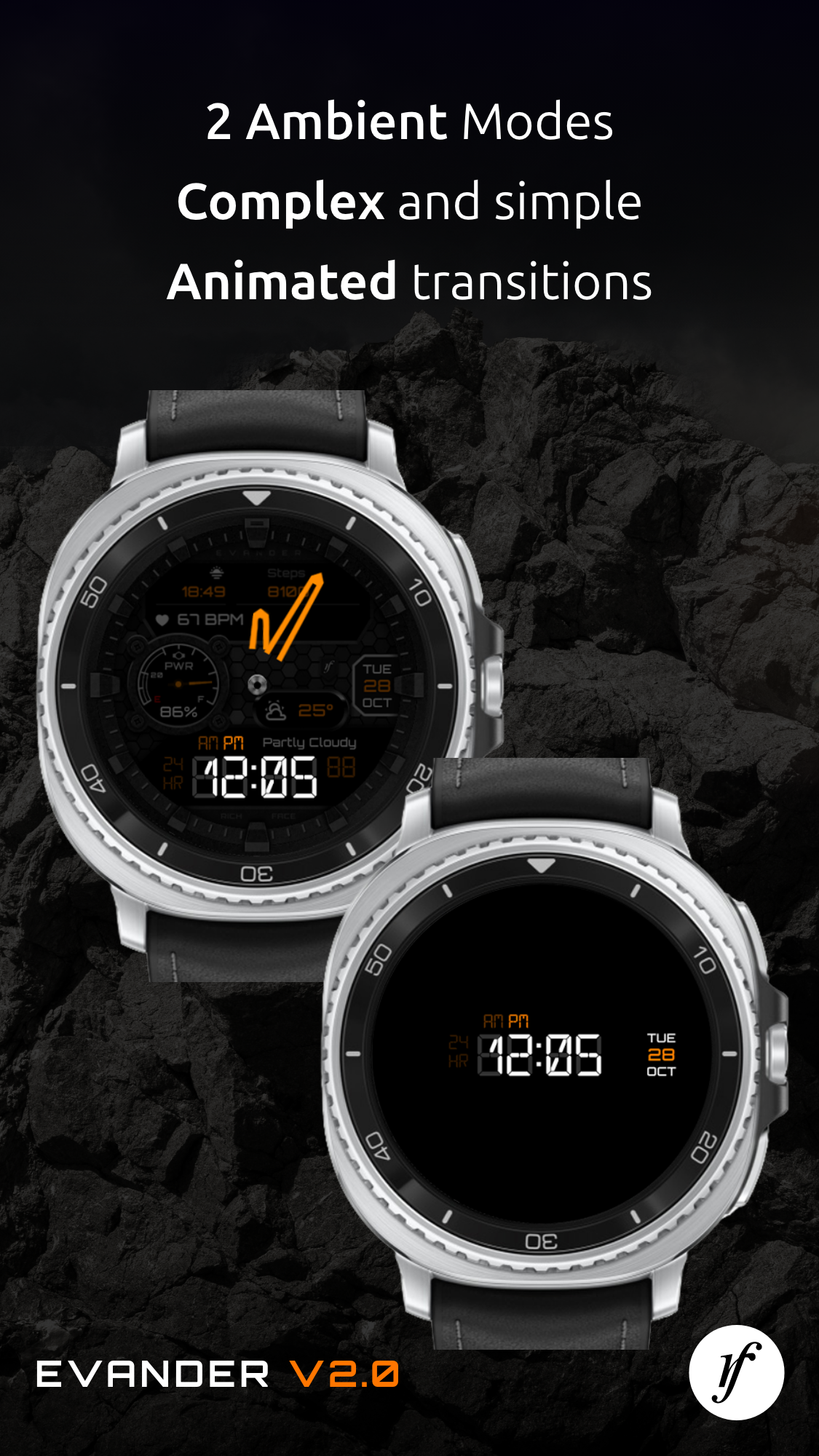 اسکرین شات 5 برنامه Evander Watch Face