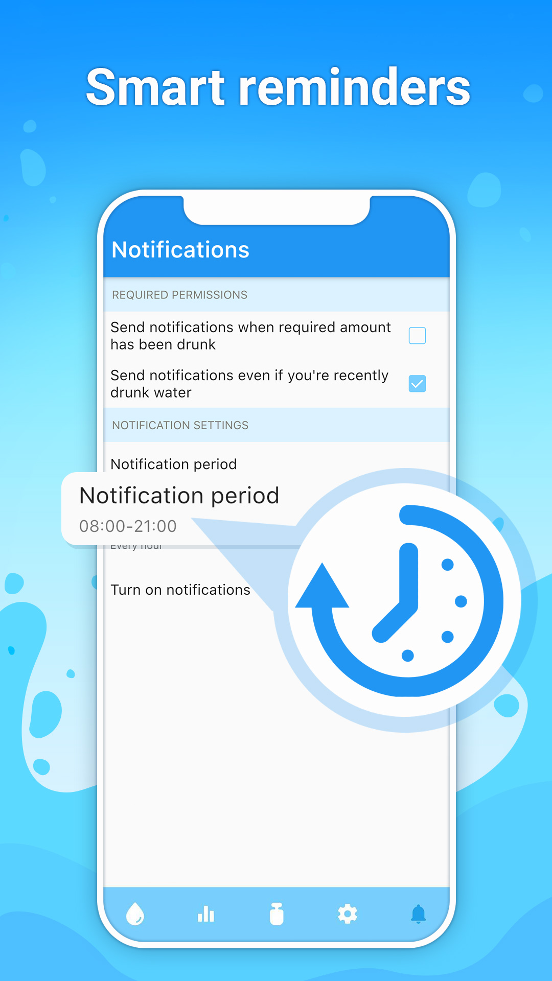 اسکرین شات 2 برنامه Water tracker & drink water
