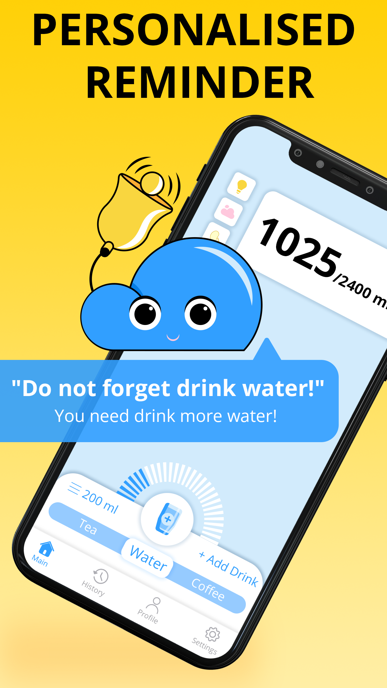 اسکرین شات 1 برنامه Water Reminder-Water Tracker