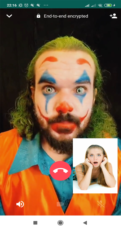 اسکرین شات 1 برنامه Joker Prank Fake Video Cal