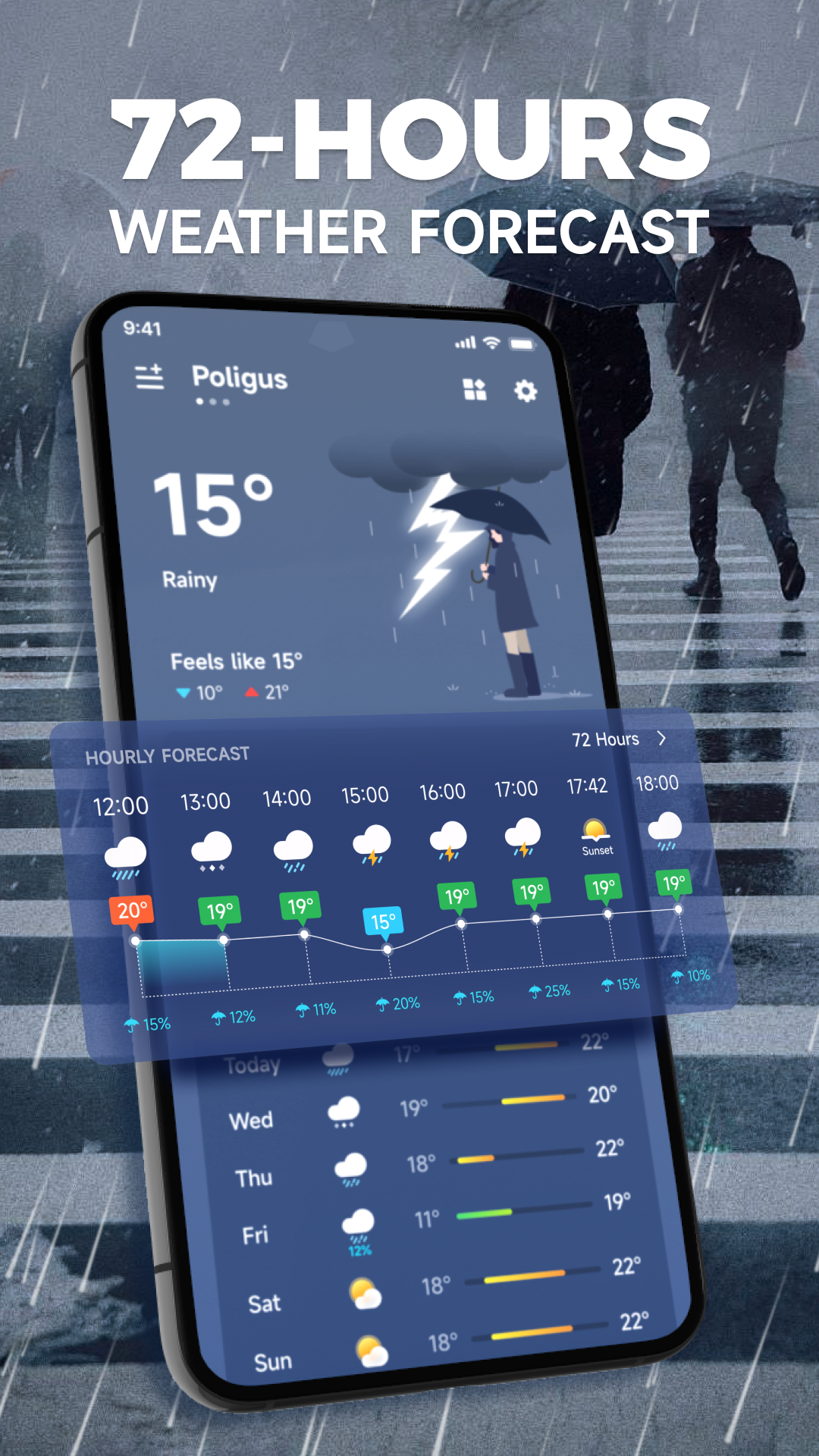 اسکرین شات 2 برنامه Accurate Live Weather