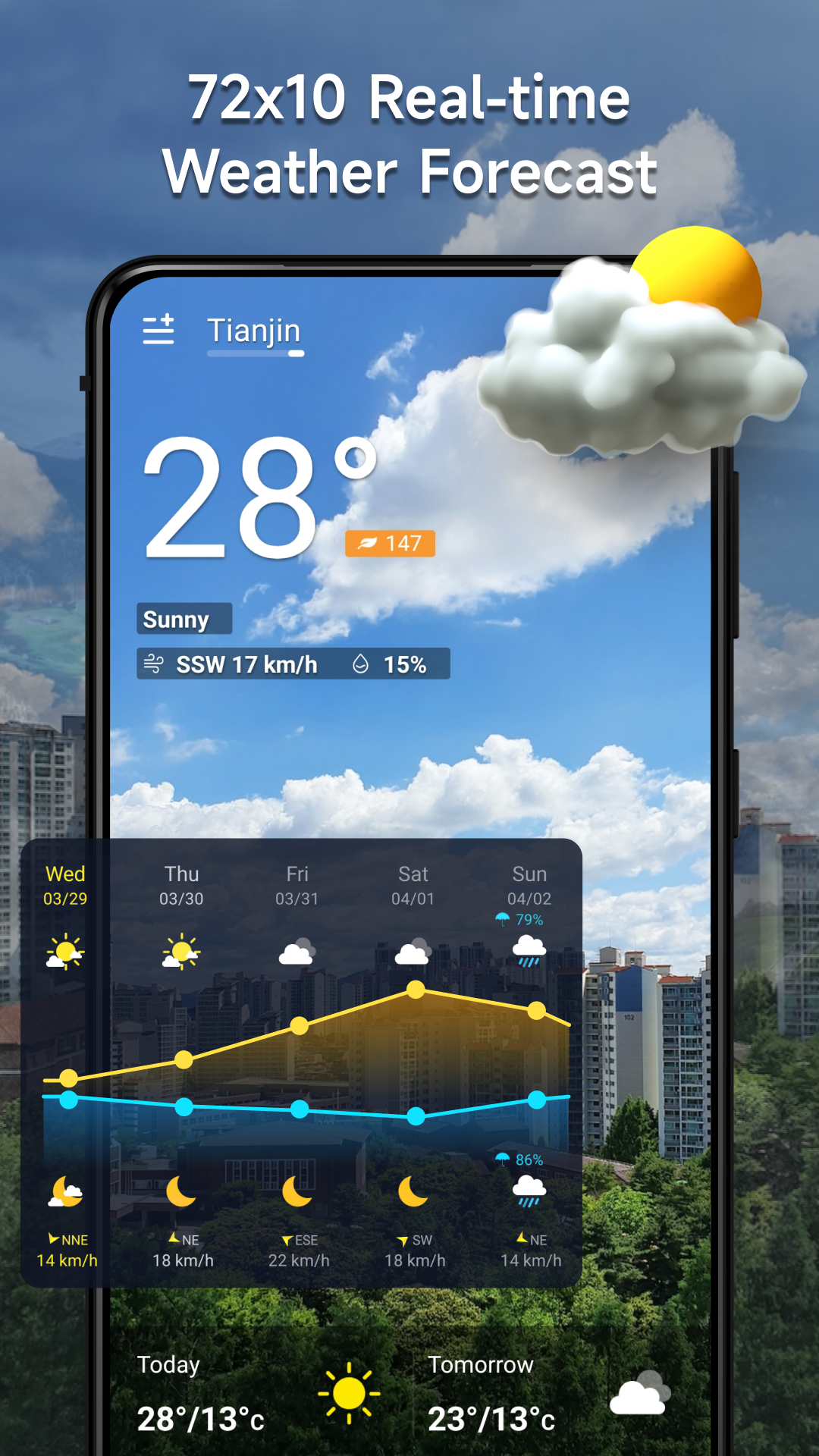 اسکرین شات 1 برنامه Weather: Live radar & widgets