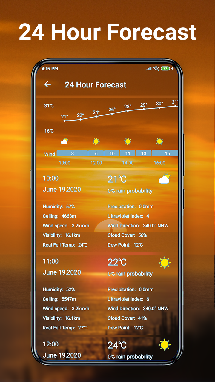 اسکرین شات 5 برنامه Live Weather: Weather Forecast