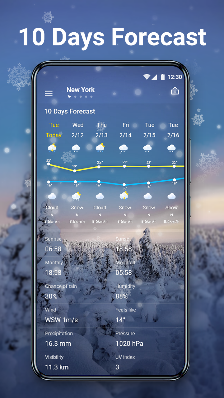 اسکرین شات 6 برنامه Live Weather: Weather Forecast