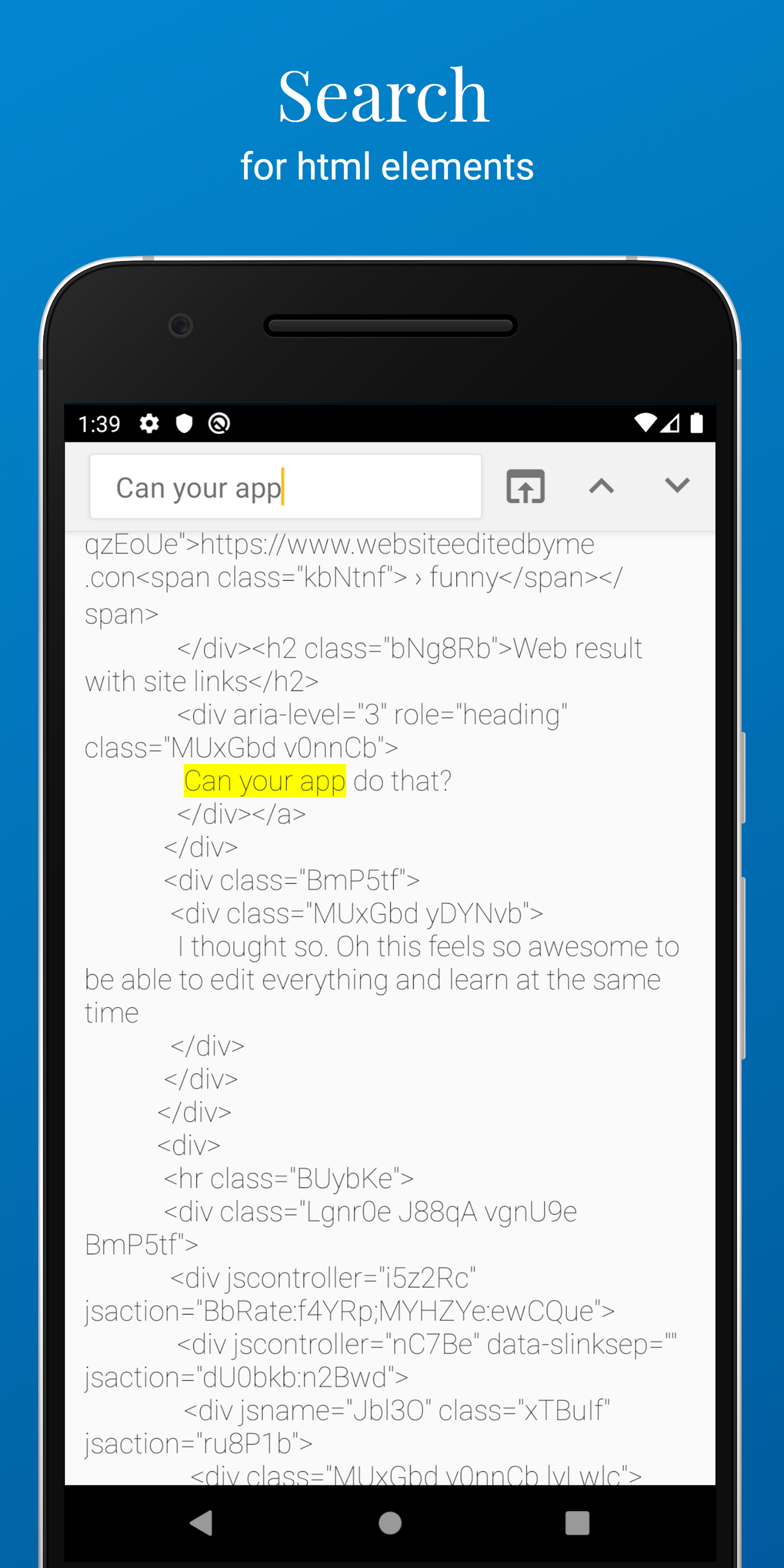 اسکرین شات برنامه Inspect and Edit HTML Live 4